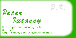 peter kutassy business card