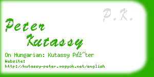 peter kutassy business card